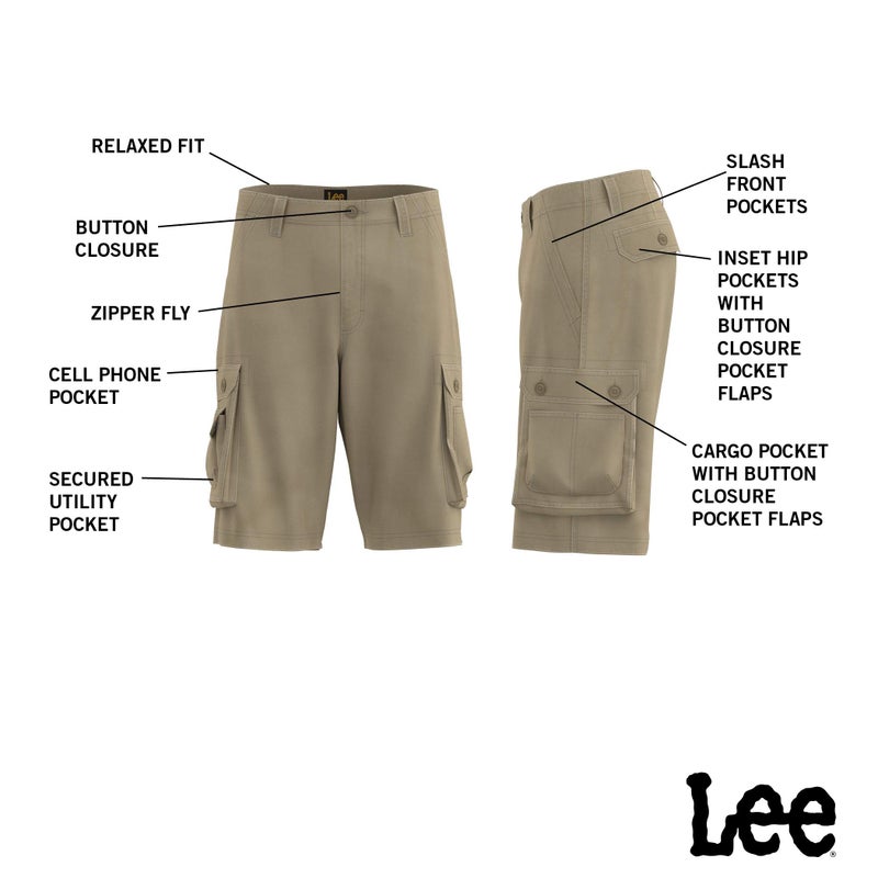 Lee mens Big & Tall New Belted Wyoming cargo shorts, Black, 52 US - Image 5